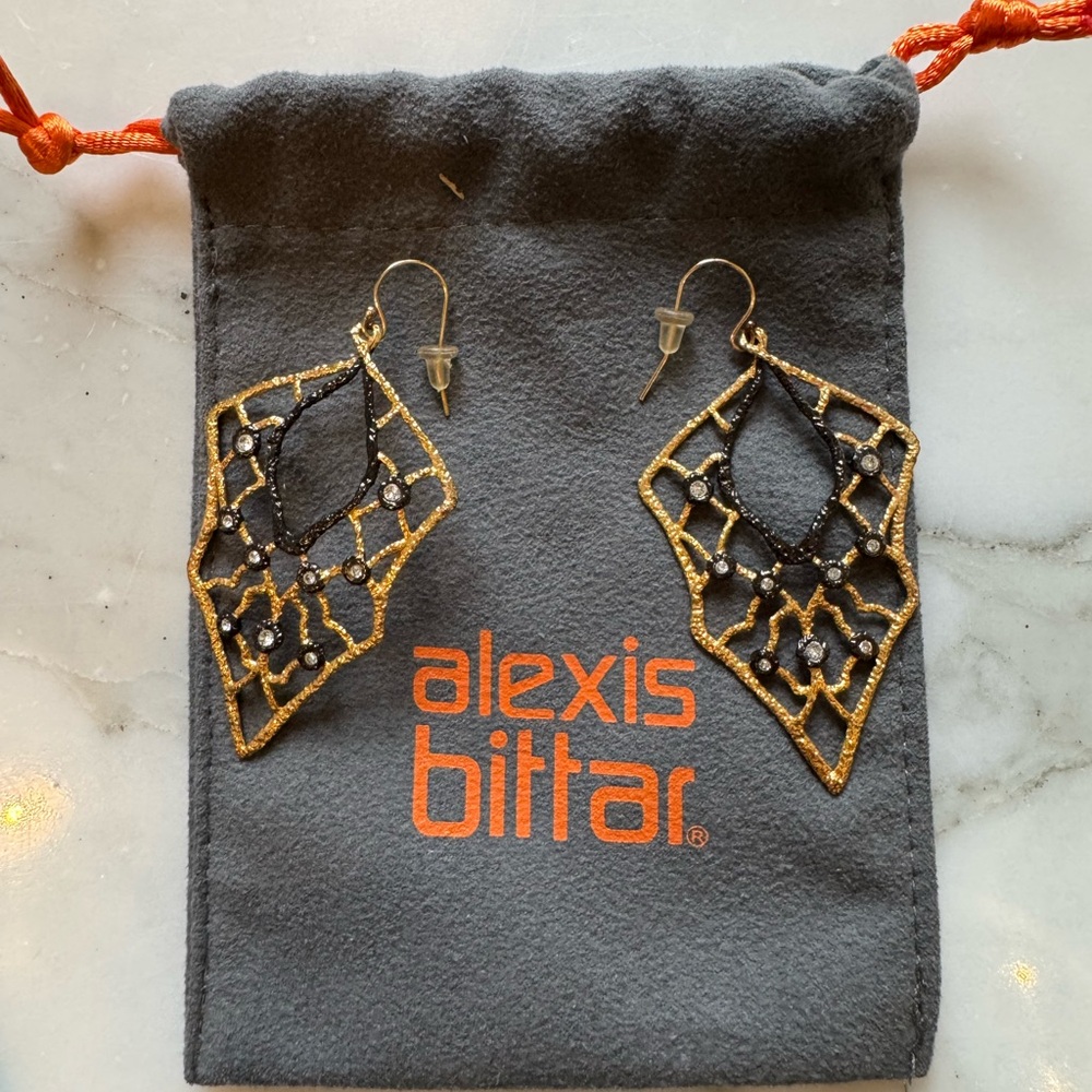 Alexis Bittar Black and Gold Earrings